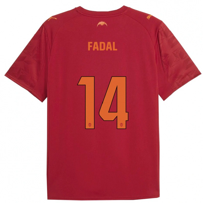 Danxen Homem Camisola Ali Fadal #14 Vermelho Laranja Alternativa 2025/26 Camisa
