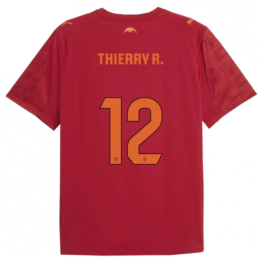 Danxen Homem Camisola Thierry Correia #12 Vermelho Laranja Alternativa 2025/26 Camisa
