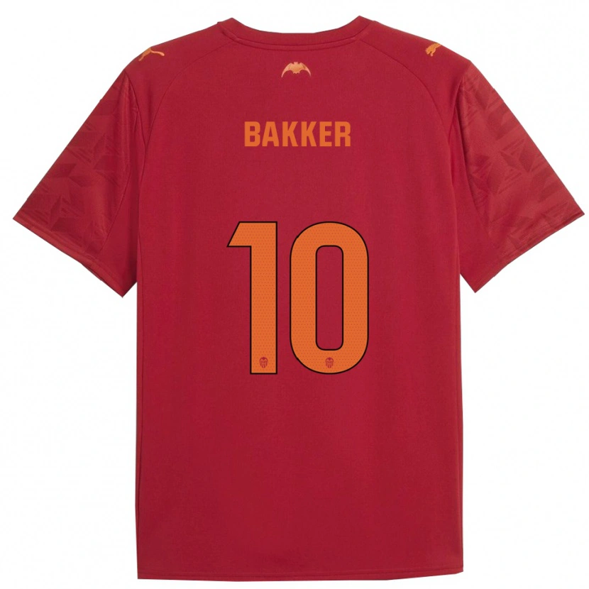 Danxen Homem Camisola Linda Bakker #10 Vermelho Laranja Alternativa 2025/26 Camisa