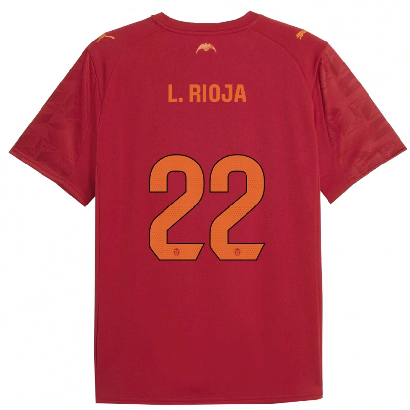 Danxen Homem Camisola Luis Rioja #22 Vermelho Laranja Alternativa 2025/26 Camisa