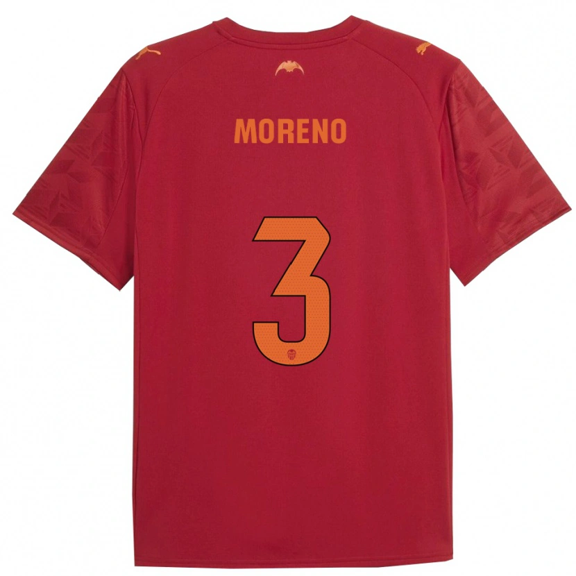 Danxen Homem Camisola Diego Moreno #3 Vermelho Laranja Alternativa 2025/26 Camisa