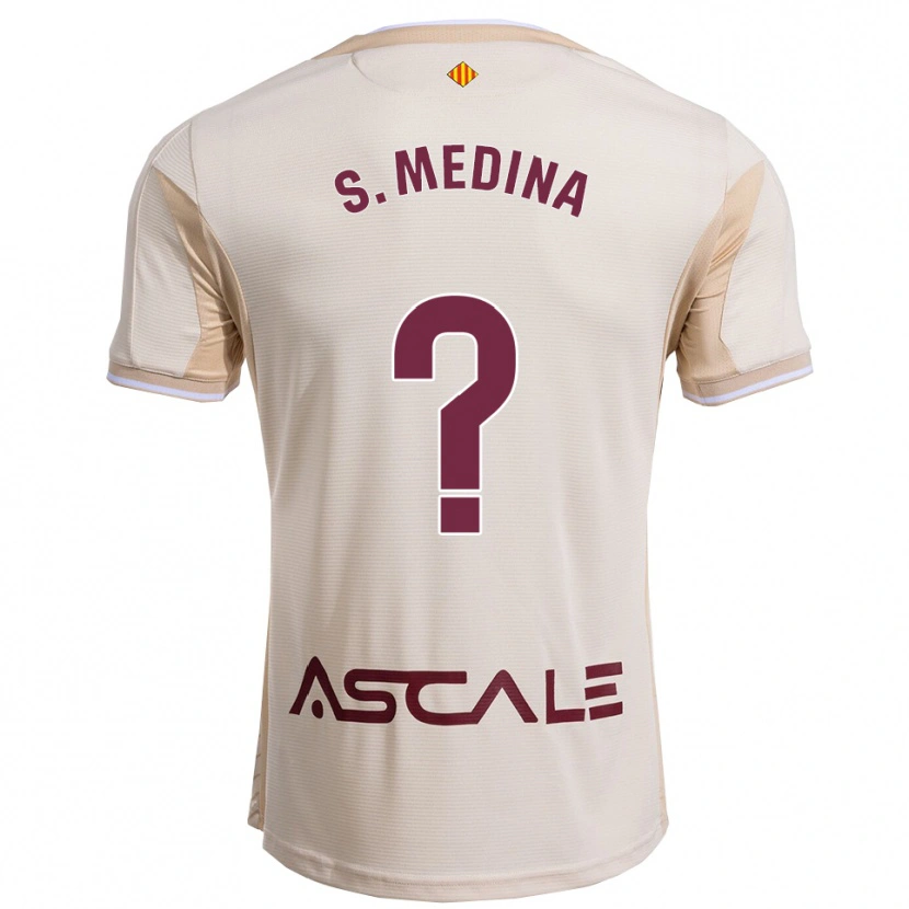 Danxen Homem Camisola Sara Medina Hidalgo #0 Branco Sujo Borgonha Alternativa 2025/26 Camisa