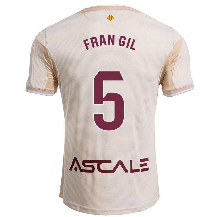 Danxen Homem Camisola Fran Gil #5 Branco Sujo Borgonha Alternativa 2025/26 Camisa