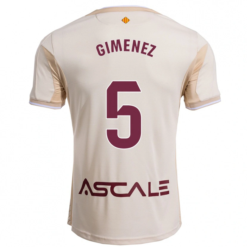 Danxen Homem Camisola Yenifer Giménez #5 Branco Sujo Borgonha Alternativa 2025/26 Camisa