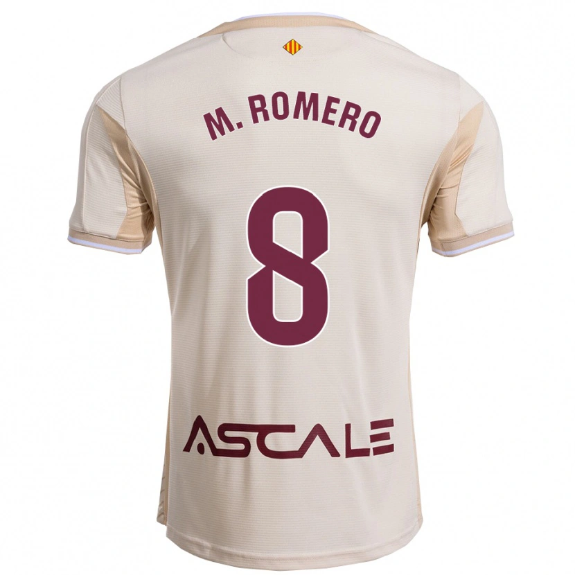 Danxen Homem Camisola María Romero Catalan #8 Branco Sujo Borgonha Alternativa 2025/26 Camisa