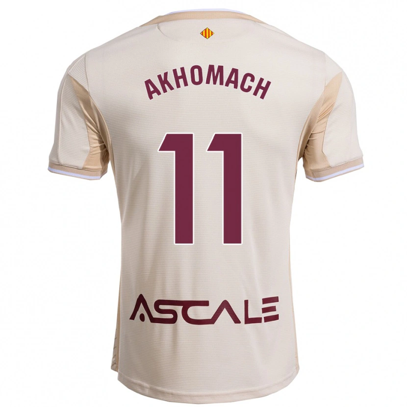 Danxen Homem Camisola Ilias Akhomach #11 Branco Sujo Borgonha Alternativa 2025/26 Camisa