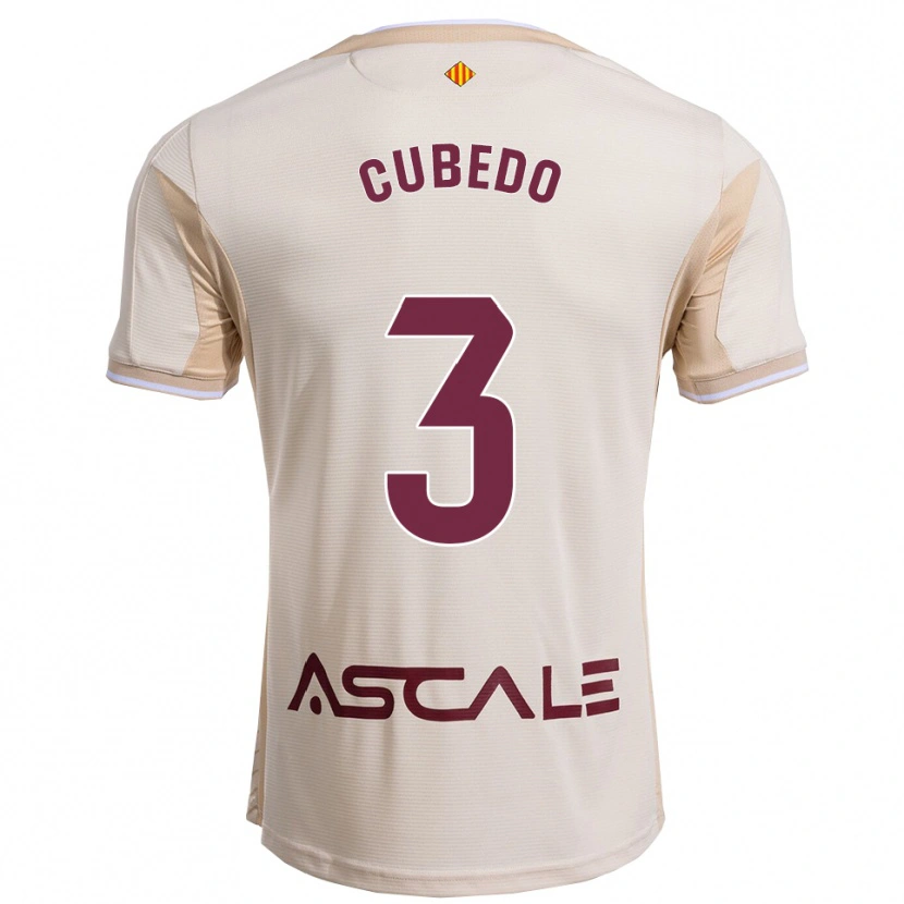 Danxen Homem Camisola Cristina Cubedo #3 Branco Sujo Borgonha Alternativa 2025/26 Camisa