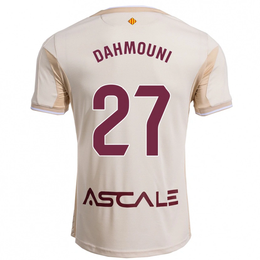 Danxen Homem Camisola Moha Dahmouni #27 Branco Sujo Borgonha Alternativa 2025/26 Camisa
