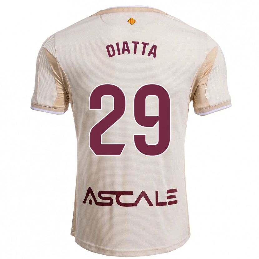 Danxen Homem Camisola Alassane Diatta #29 Branco Sujo Borgonha Alternativa 2025/26 Camisa