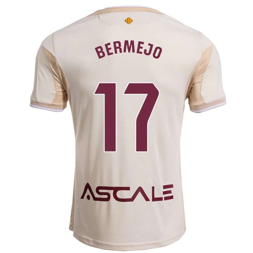 Danxen Homem Camisola Celso Bermejo #17 Branco Sujo Borgonha Alternativa 2025/26 Camisa