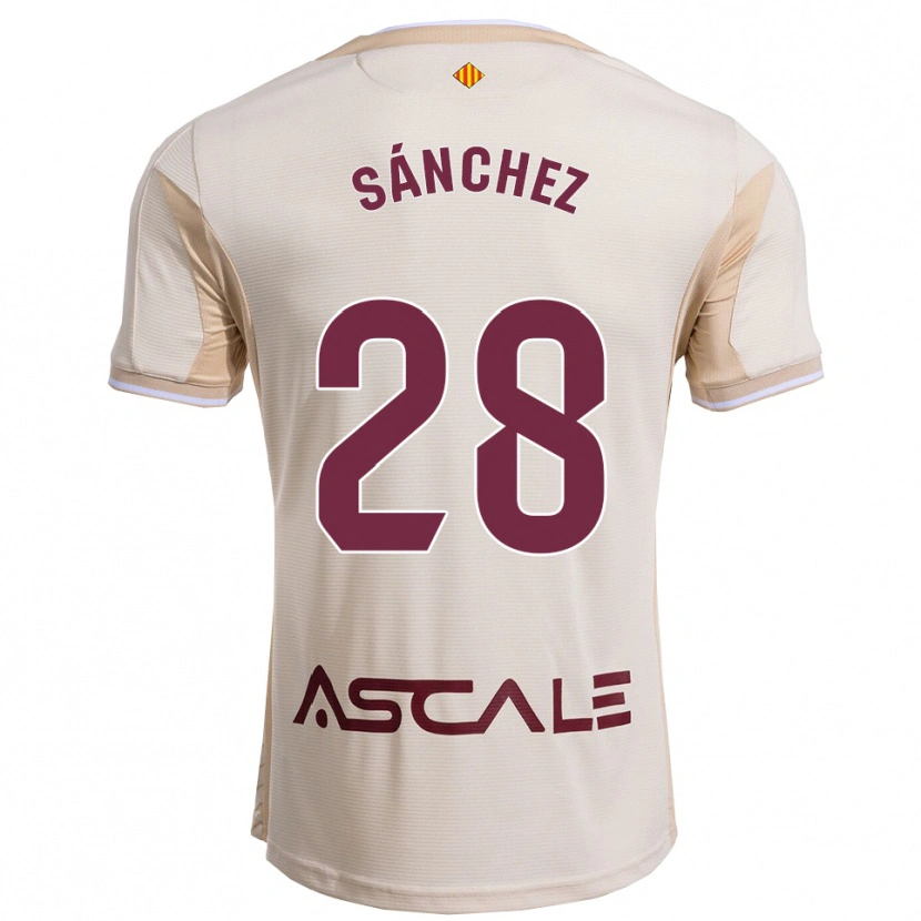 Danxen Homem Camisola Joel Sánchez #28 Branco Sujo Borgonha Alternativa 2025/26 Camisa