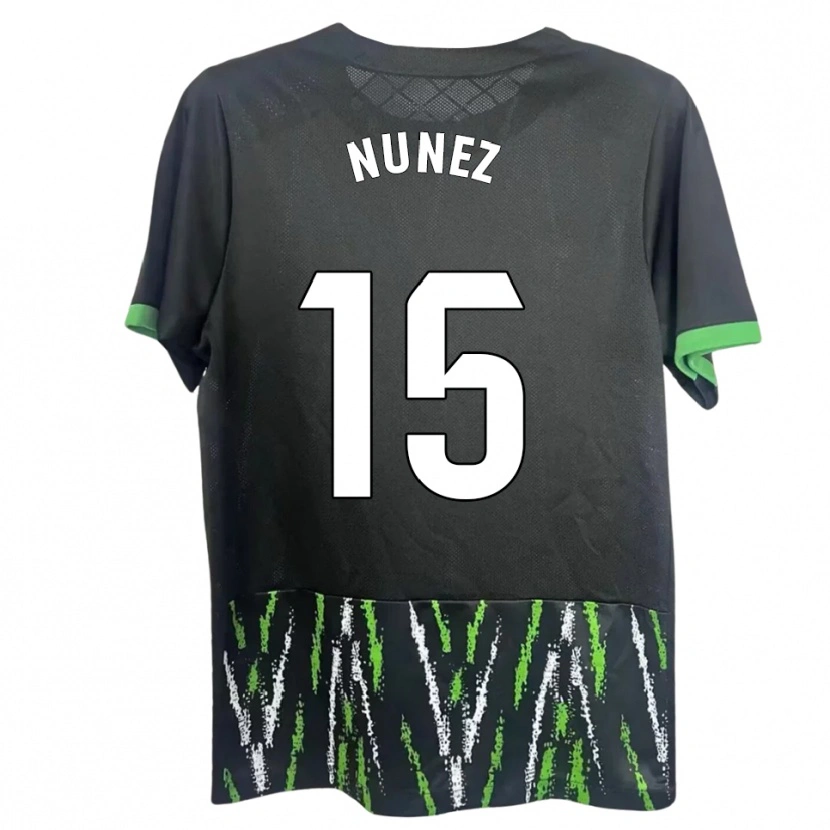 Danxen Homem Camisola Álvaro Núñez #15 Preto Verde Alternativa 2025/26 Camisa