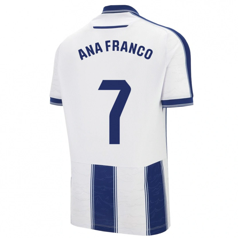 Danxen Homem Camisola Ana Franco #7 Azul Marinho Branco Alternativa 2025/26 Camisa