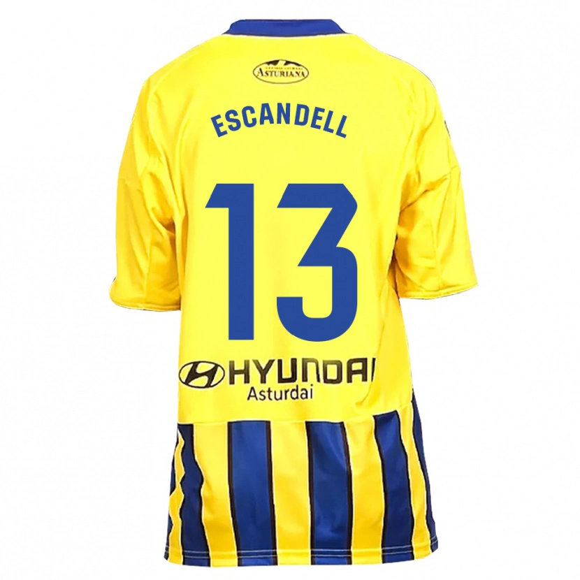 Danxen Homem Camisola Aarón Escandell #13 Amarelo Azul Alternativa 2025/26 Camisa