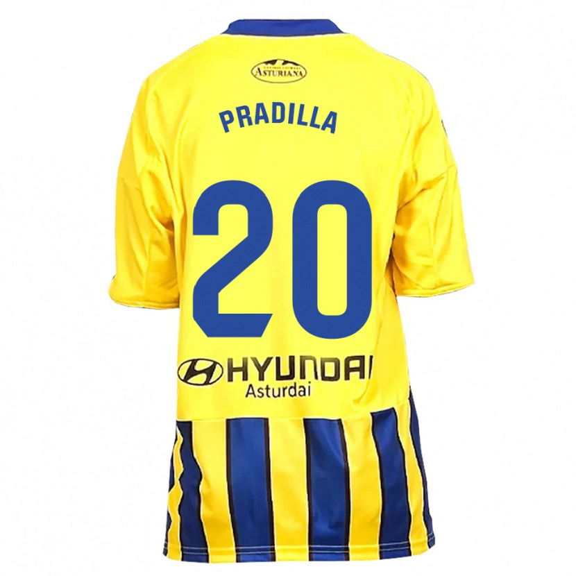 Danxen Homem Camisola Elena Pradilla Aranda #20 Amarelo Azul Alternativa 2025/26 Camisa