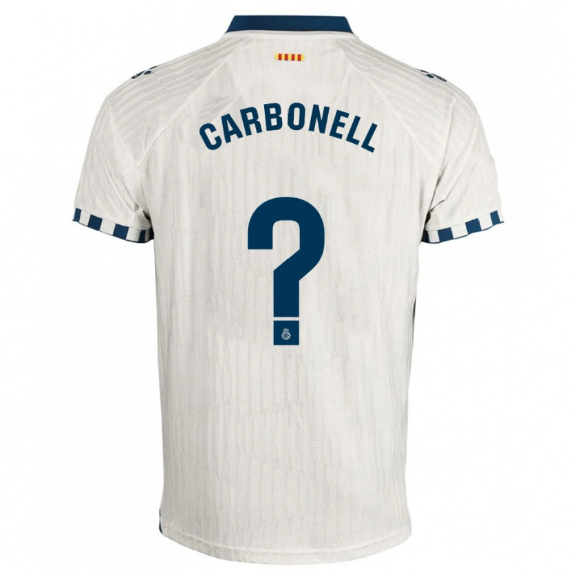 Danxen Homem Camisola Ethan Carbonell #0 Branco Azul Alternativa 2025/26 Camisa