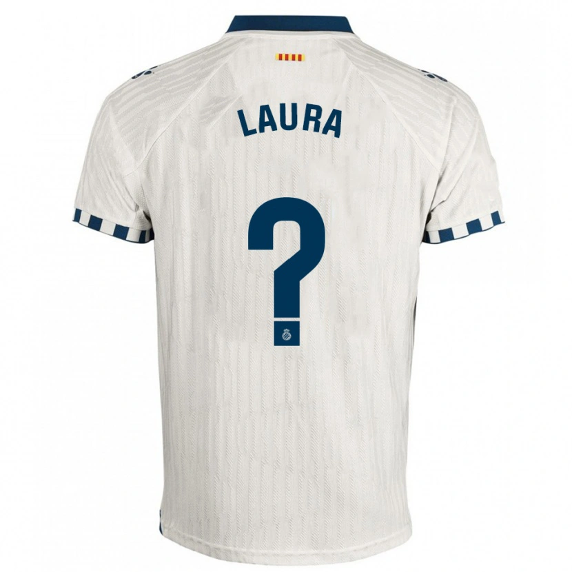 Danxen Homem Camisola Laura Martínez González #0 Branco Azul Alternativa 2025/26 Camisa