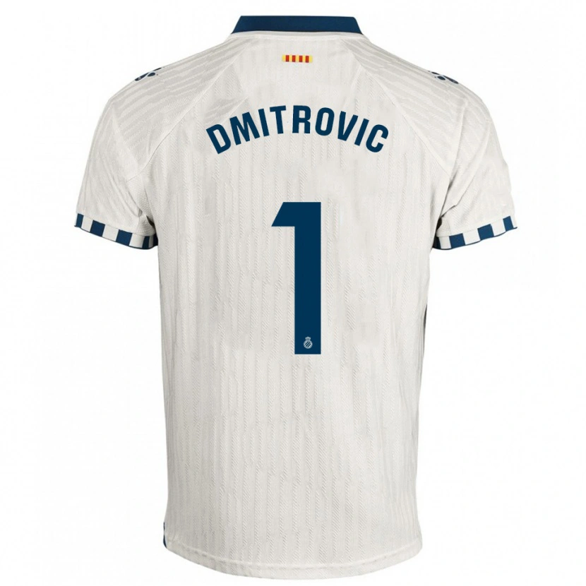 Danxen Homem Camisola Marko Dmitrovic #1 Branco Azul Alternativa 2025/26 Camisa