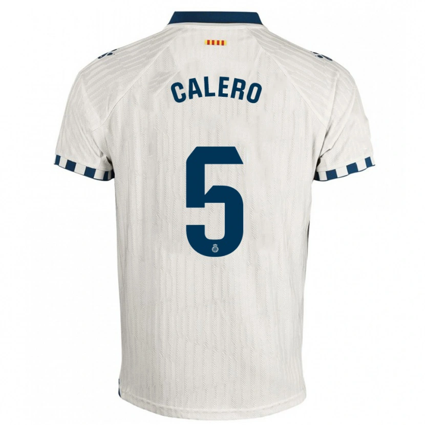 Danxen Homem Camisola Fernando Calero #5 Branco Azul Alternativa 2025/26 Camisa