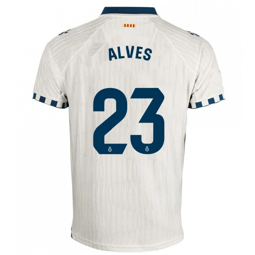 Danxen Homem Camisola Lucas Alves #23 Branco Azul Alternativa 2025/26 Camisa