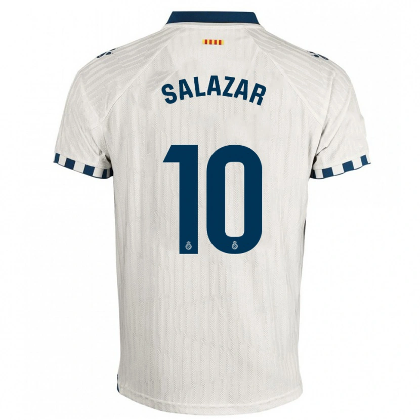 Danxen Homem Camisola Leo Salazar #10 Branco Azul Alternativa 2025/26 Camisa