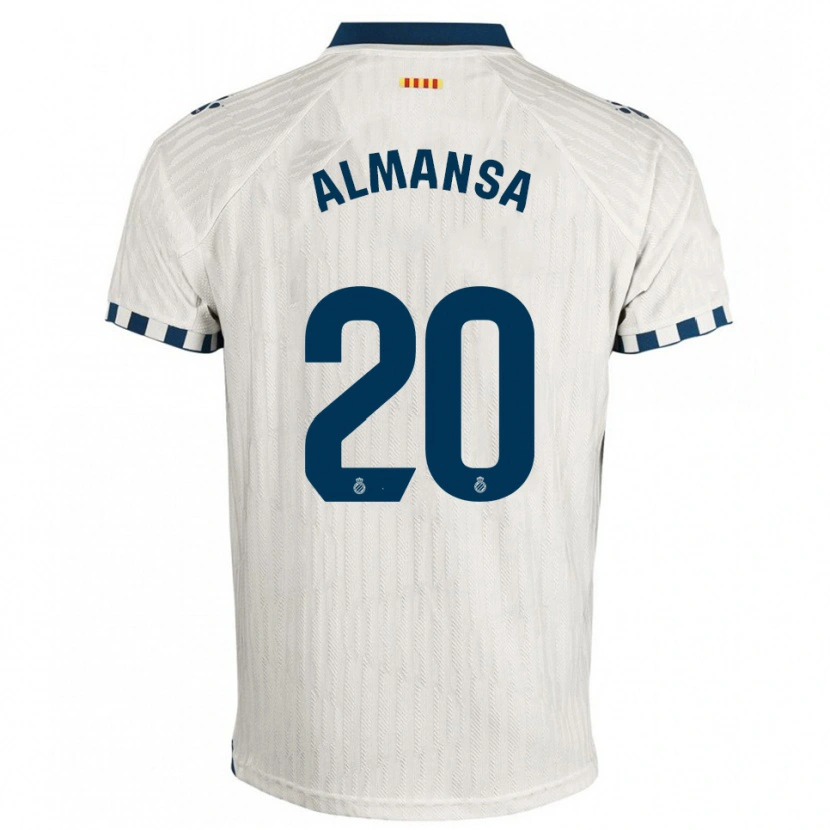Danxen Homem Camisola Alex Almansa #20 Branco Azul Alternativa 2025/26 Camisa