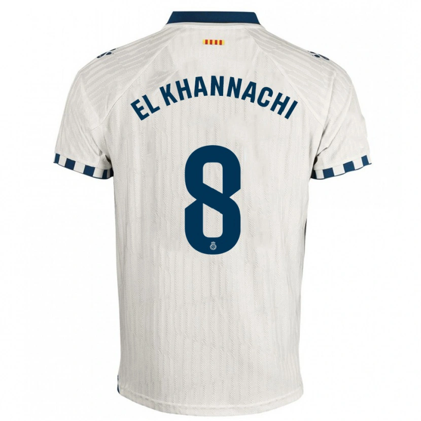 Danxen Homem Camisola Youssef El Khannachi #8 Branco Azul Alternativa 2025/26 Camisa