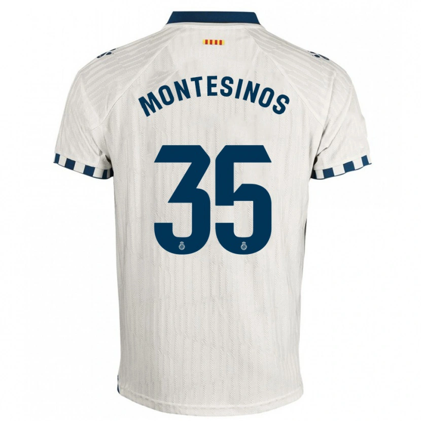 Danxen Homem Camisola Pol Montesinos #35 Branco Azul Alternativa 2025/26 Camisa