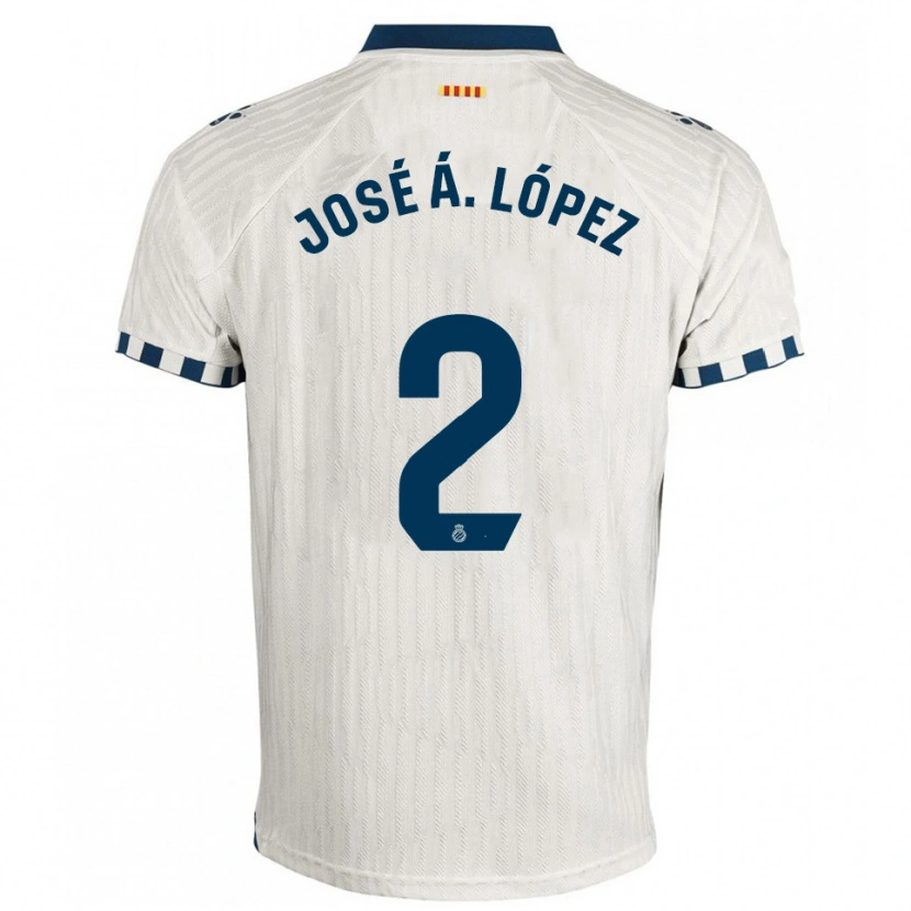 Danxen Homem Camisola José Ángel López #2 Branco Azul Alternativa 2025/26 Camisa