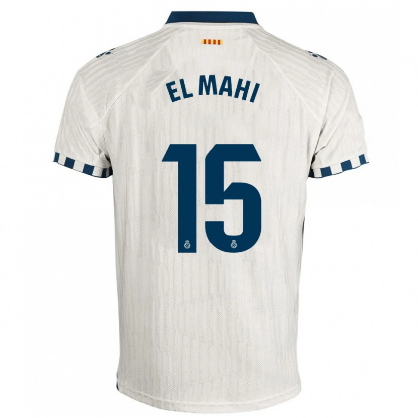 Danxen Homem Camisola Mohamed El Mahi #15 Branco Azul Alternativa 2025/26 Camisa