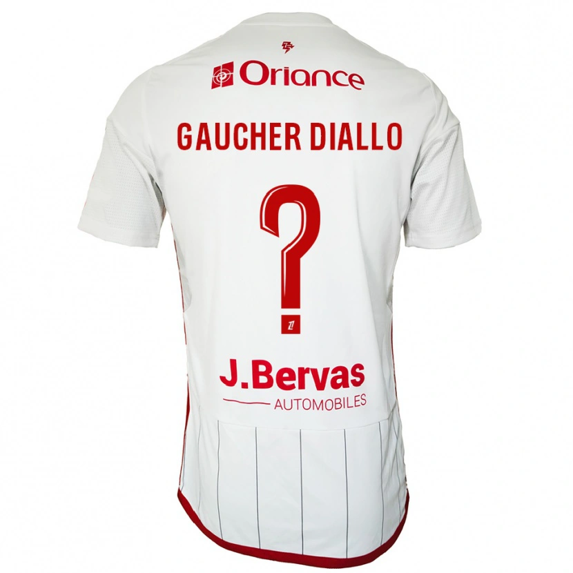 Danxen Homem Camisola Coumba Gaucher Diallo #0 Branco Vermelho Alternativa 2025/26 Camisa