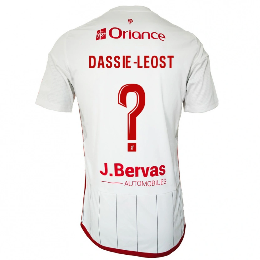Danxen Homem Camisola Leila Dassie-Leost #0 Branco Vermelho Alternativa 2025/26 Camisa