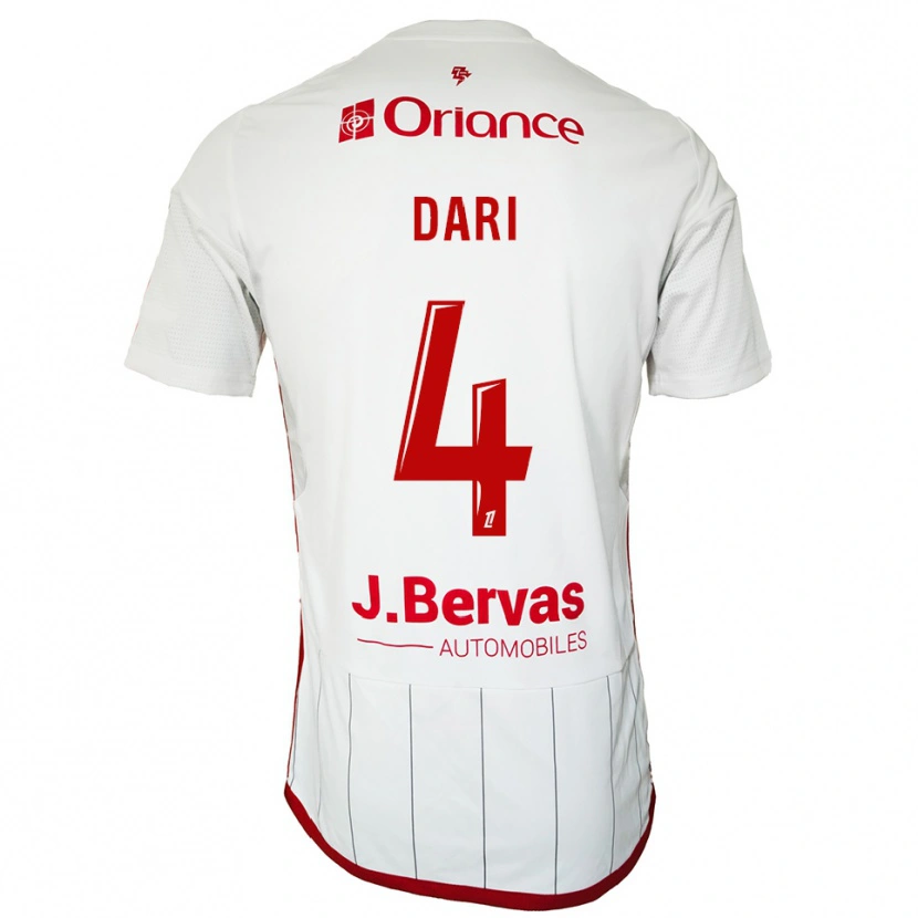 Danxen Homem Camisola Achraf Dari #4 Branco Vermelho Alternativa 2025/26 Camisa