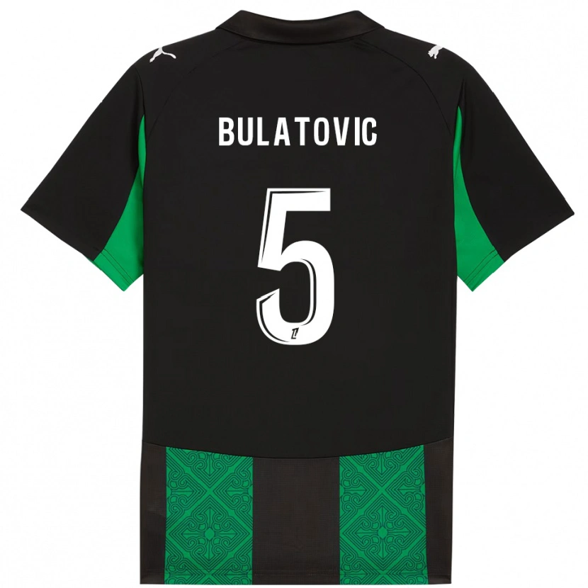 Danxen Homem Camisola Andrija Bulatovic #5 Preto Verde Alternativa 2025/26 Camisa