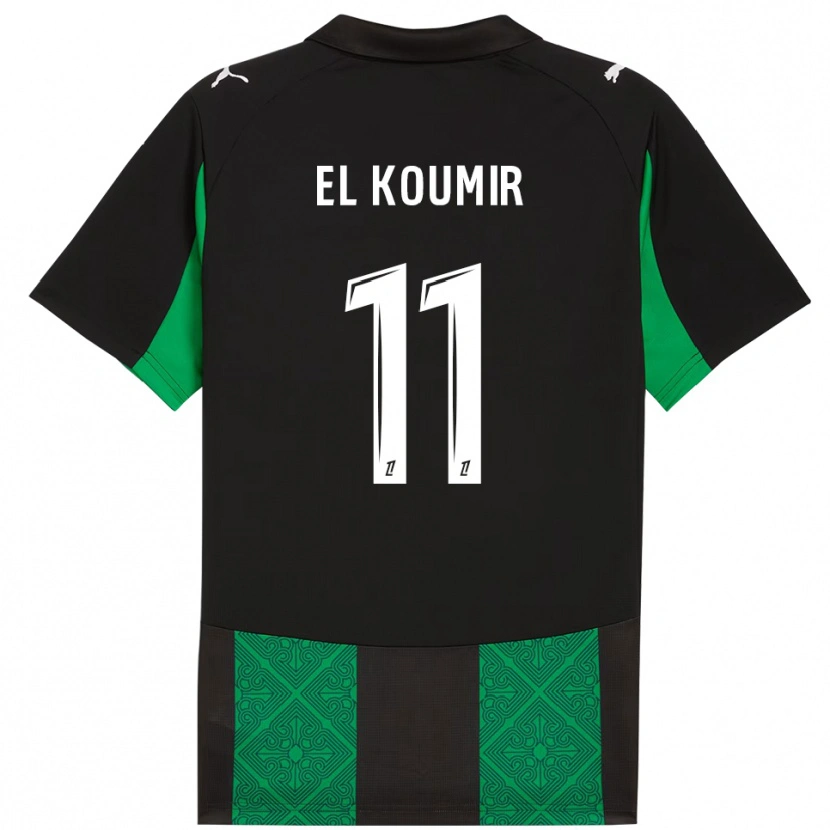 Danxen Homem Camisola Kaîna El Koumir #11 Preto Verde Alternativa 2025/26 Camisa
