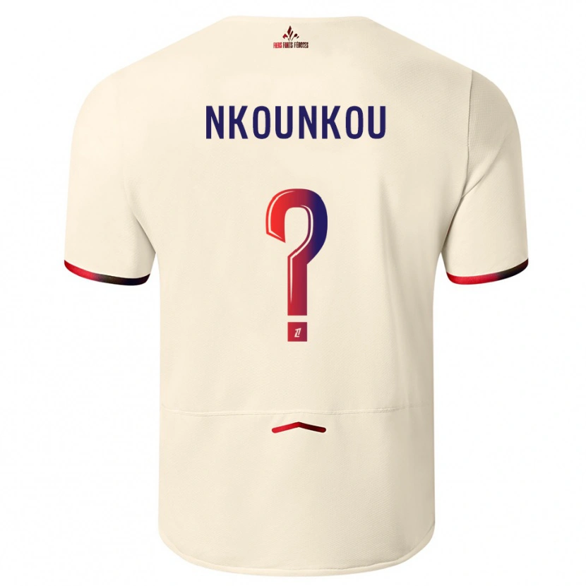 Danxen Homem Camisola Evrack Nkounkou #0 Branco Sujo Vermelho Alternativa 2025/26 Camisa