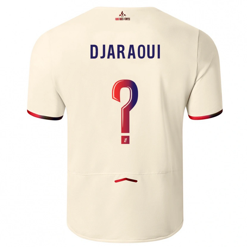 Danxen Homem Camisola Elmira Djaraoui #0 Branco Sujo Vermelho Alternativa 2025/26 Camisa