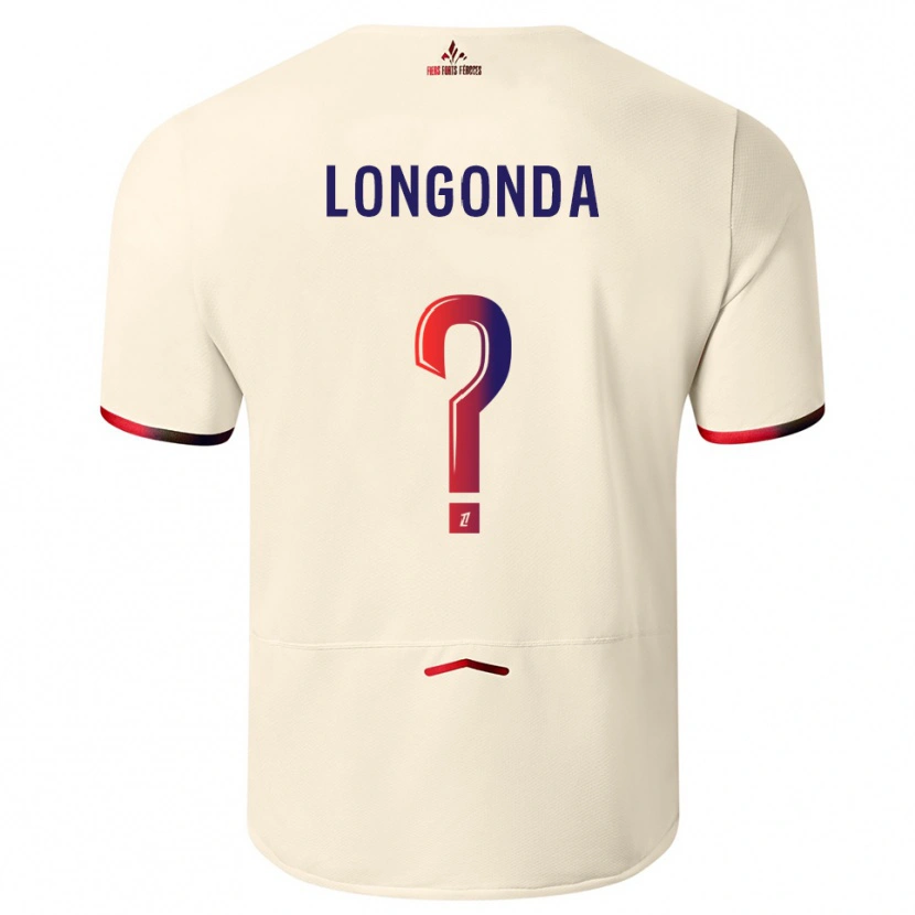Danxen Homem Camisola Jean-Pierre Longonda #0 Branco Sujo Vermelho Alternativa 2025/26 Camisa