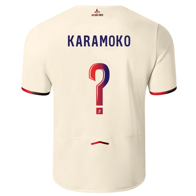 Danxen Homem Camisola Ibrahim Karamoko #0 Branco Sujo Vermelho Alternativa 2025/26 Camisa