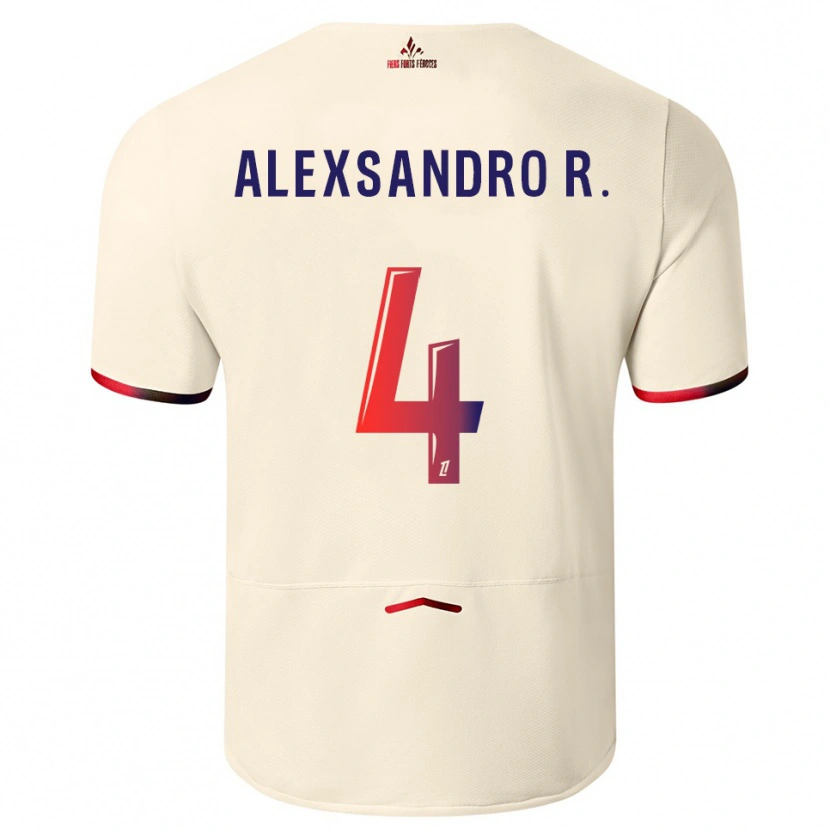 Danxen Homem Camisola Alexsandro #4 Branco Sujo Vermelho Alternativa 2025/26 Camisa