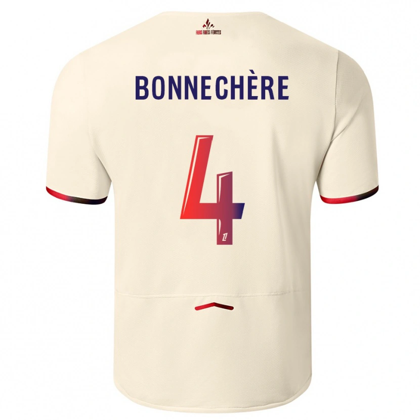 Danxen Homem Camisola Victor Bonnechère #4 Branco Sujo Vermelho Alternativa 2025/26 Camisa