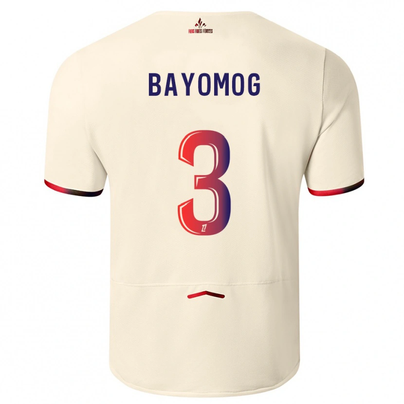 Danxen Homem Camisola Hugo Bayomog #3 Branco Sujo Vermelho Alternativa 2025/26 Camisa