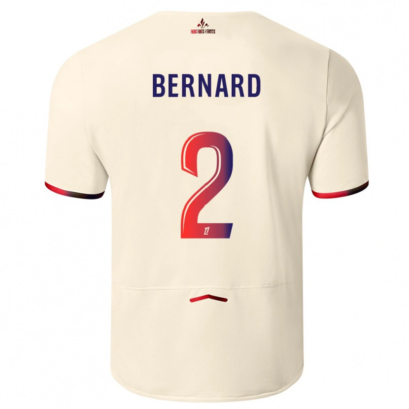 Danxen Homem Camisola Loïk Bernard #2 Branco Sujo Vermelho Alternativa 2025/26 Camisa