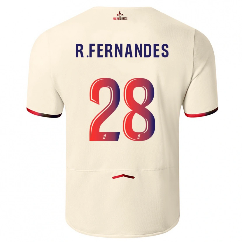 Danxen Homem Camisola Rafael Fernandes #28 Branco Sujo Vermelho Alternativa 2025/26 Camisa