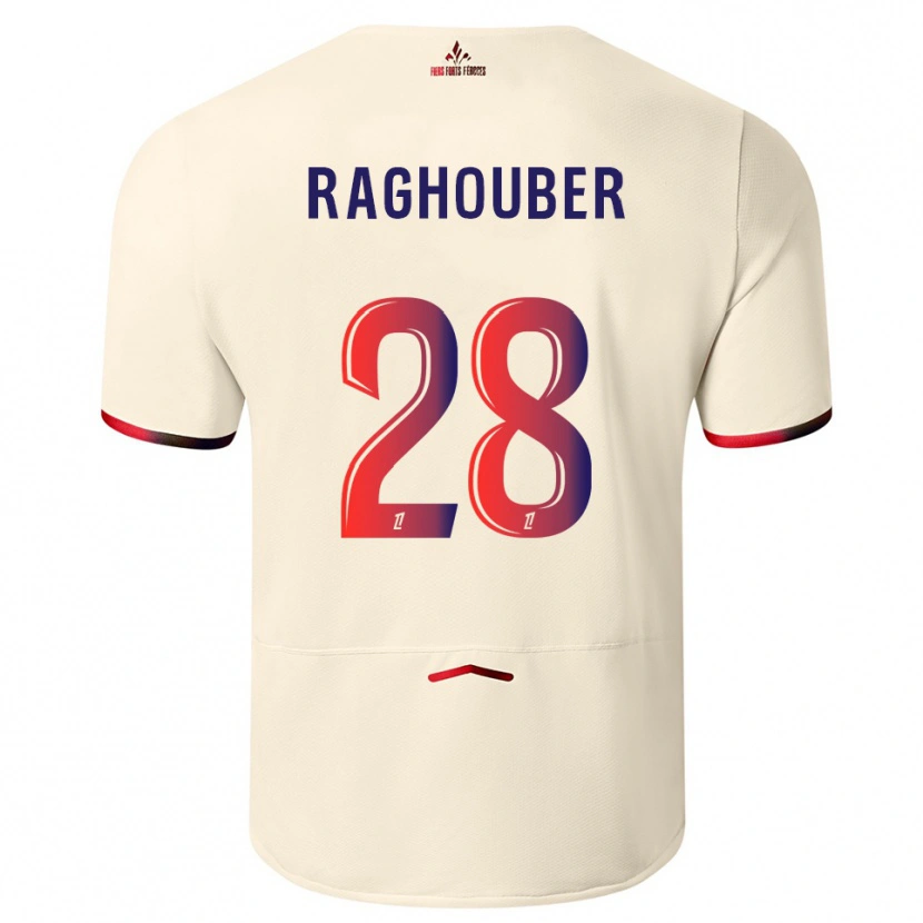 Danxen Homem Camisola Ugo Raghouber #28 Branco Sujo Vermelho Alternativa 2025/26 Camisa