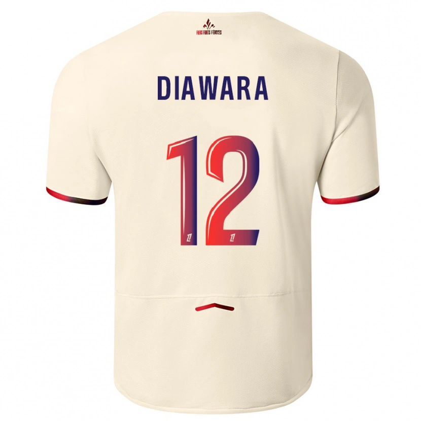 Danxen Homem Camisola Bakari Diawara #12 Branco Sujo Vermelho Alternativa 2025/26 Camisa
