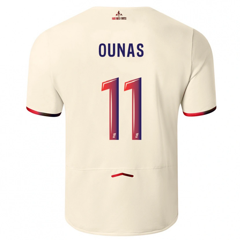 Danxen Homem Camisola Adam Ounas #11 Branco Sujo Vermelho Alternativa 2025/26 Camisa