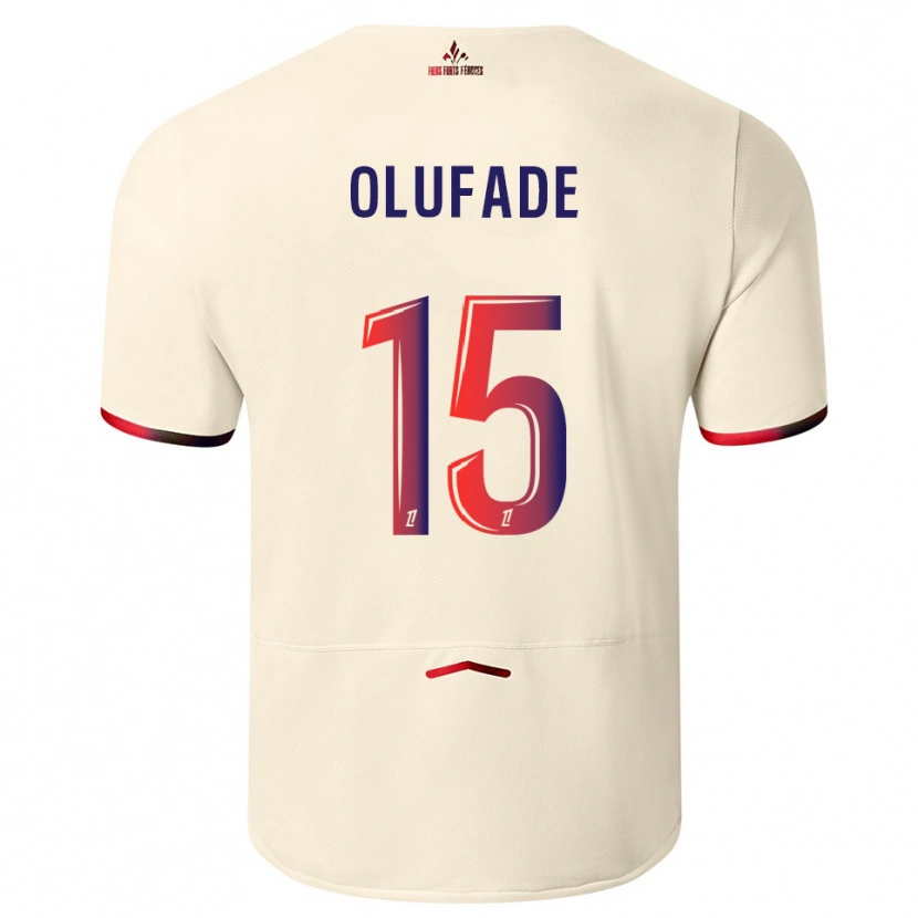 Danxen Homem Camisola Kingsley Olufade #15 Branco Sujo Vermelho Alternativa 2025/26 Camisa