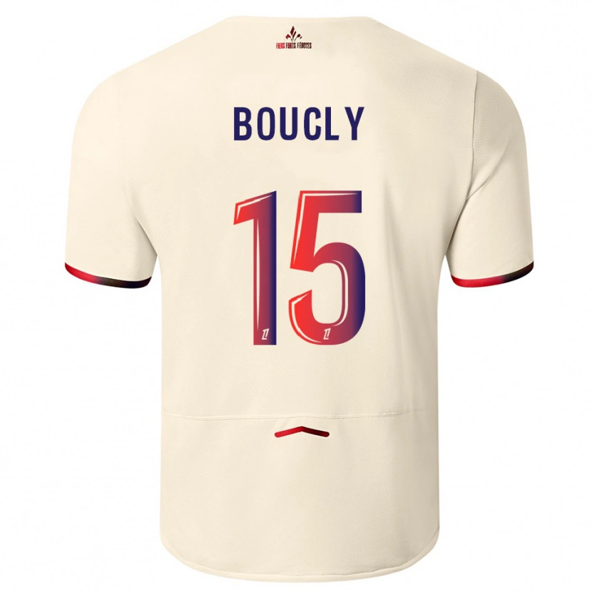 Danxen Homem Camisola Maite Boucly #15 Branco Sujo Vermelho Alternativa 2025/26 Camisa