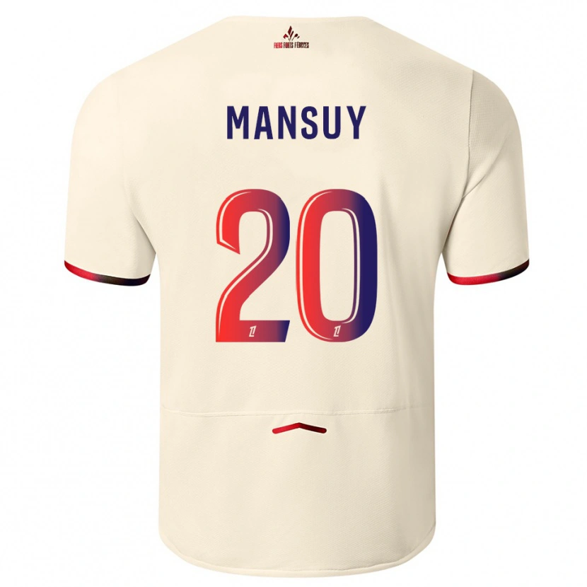Danxen Homem Camisola Heloise Mansuy #20 Branco Sujo Vermelho Alternativa 2025/26 Camisa